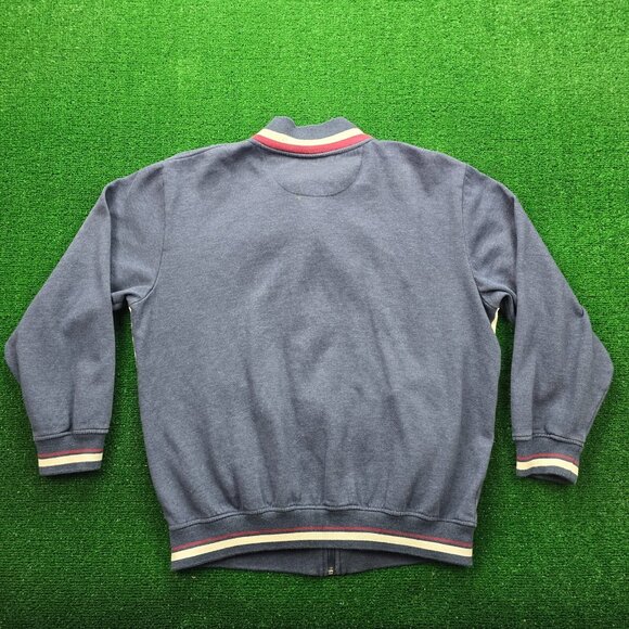 John Blair Sweatshirt Mens Large Blue Red White Vintage Full Zip Athletic Track - Picture 8 of 9